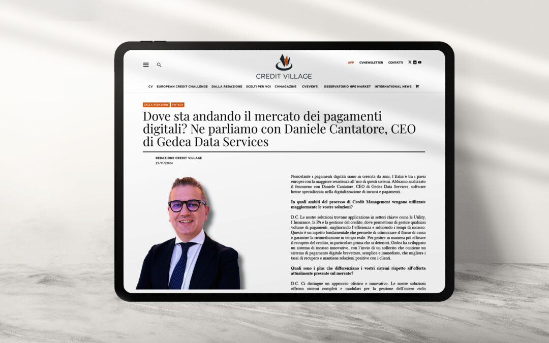 Tablet in verticale che mostra l'articolo apparso sul Magazine online